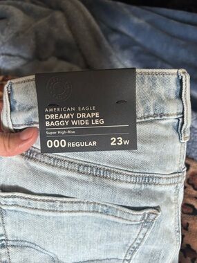 American Eagle Outfitters Dreamy Drape Baggy Wide Leg Jeans - Light Blue